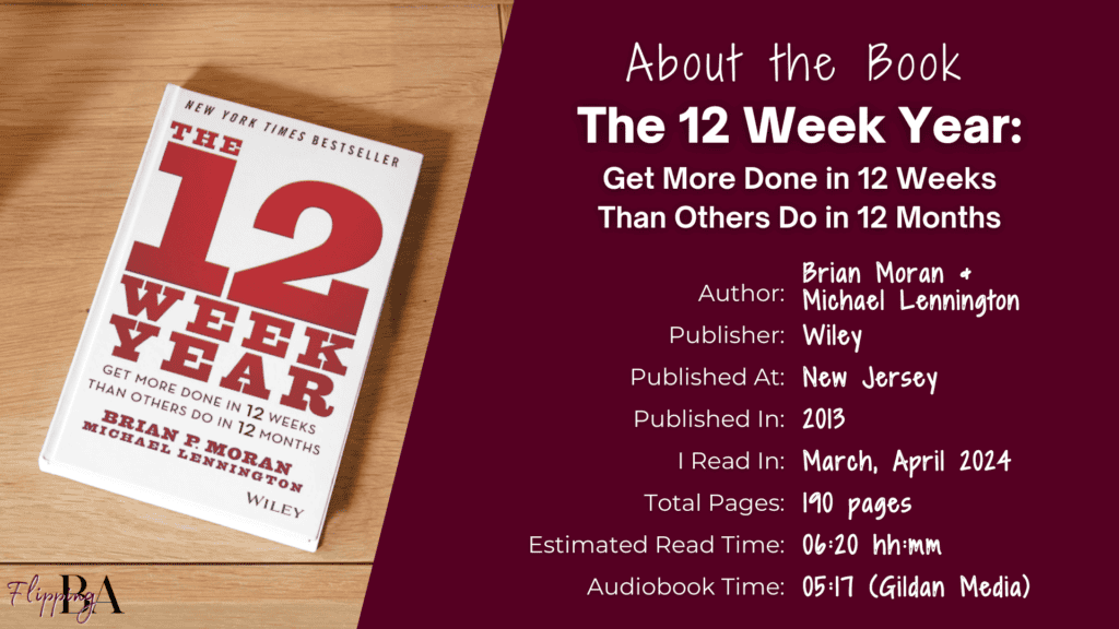 Brian Moran The 12 Week Year cover image and bibliographic info