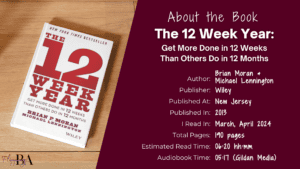 Brian Moran The 12 Week Year cover image and bibliographic info