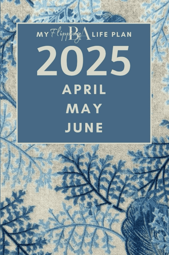 My Flipping BA Life Plan cover image: blue and cream botanical tapestry pattern