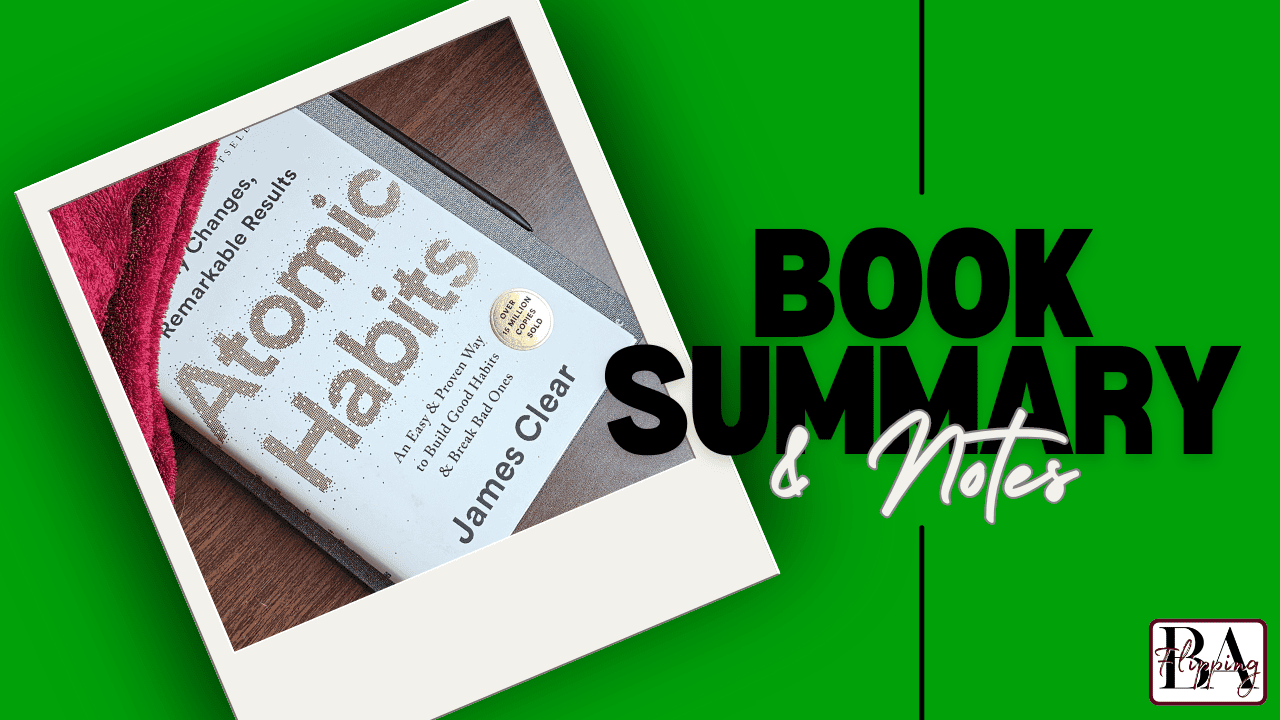 Atomic Habits book summary and note with picture of book cover