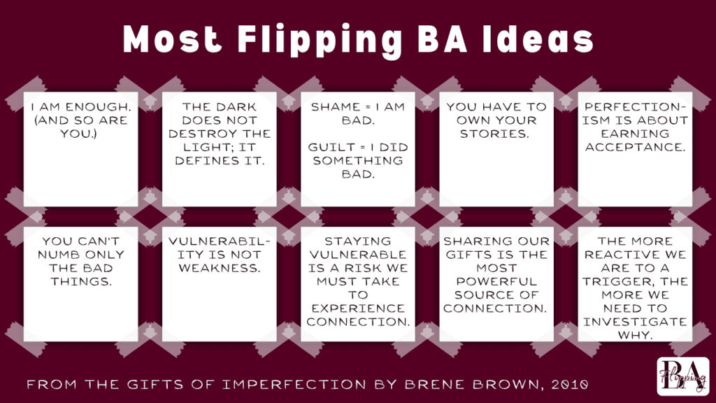 ten of the most flipping ba ideas written on sticky notes. Ideas listed match article text.