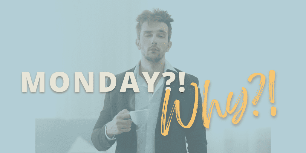 Groggy man having a miserable Monday morning